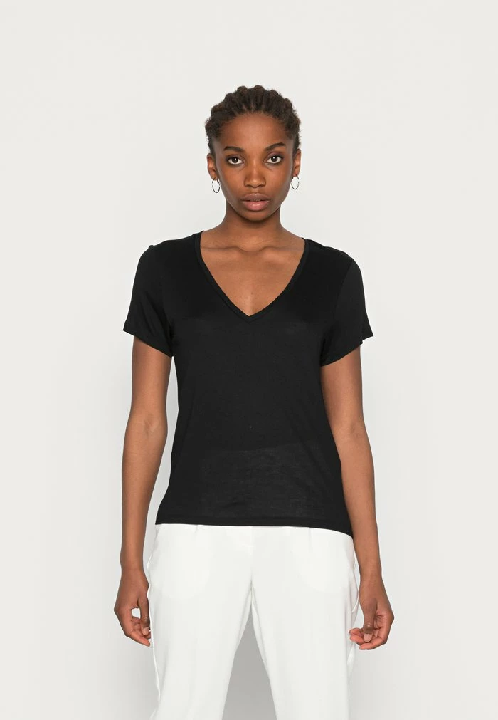 NA-KD V NECK TEE 2 PACK - T-shirt Basique - Black/white 2 NA-KD V NECK TEE 2 PACK - T-shirt Basique - Black/white – Image 2