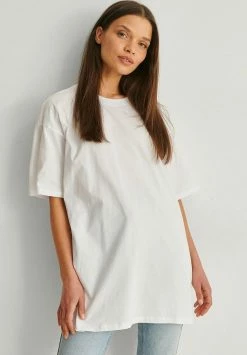 NA-KD MIT RUNDEM AUSSCHNITT - T-shirt Basique - White