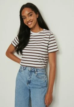 NA-KD T-shirt Imprimé - White/brown