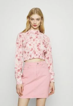 NA-KD SMOCKED WAIST BLOUSE - Blouse - Rose