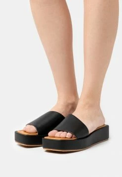 NA-KD PADDED FLATFORM - Mules à Talons - Black