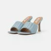 NA-KD STRAIGHT QUILT STILETTO - Mules à Talons - Light Blue -NA-KD Soldes Magasin 31dc1e880c5c44f38e211c0808645455