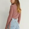 NA-KD WRAP - T-shirt à Manches Longues - Dusty Dark Pink -NA-KD Soldes Magasin 32df0744223b4d9397f05007944ab5cb