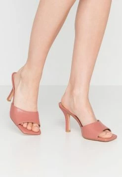 NA-KD SQUARED TOE STILETTO MULES - Mules à Talons - Dusty Pink