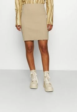 NA-KD STRUCTURED SKIRT - Minijupe - Beige