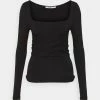 NA-KD HALTERNECK - T-shirt à Manches Longues - Black -NA-KD Soldes Magasin 3a1acc9cea0a437788d89ba88a1f8550