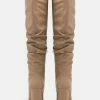 NA-KD SLOUCHY SHAFT SQUARED TOE BOOTS - Bottes à Talons Hauts - Beige -NA-KD Soldes Magasin 3bae252c6c484e27be9e9f9de24265a0