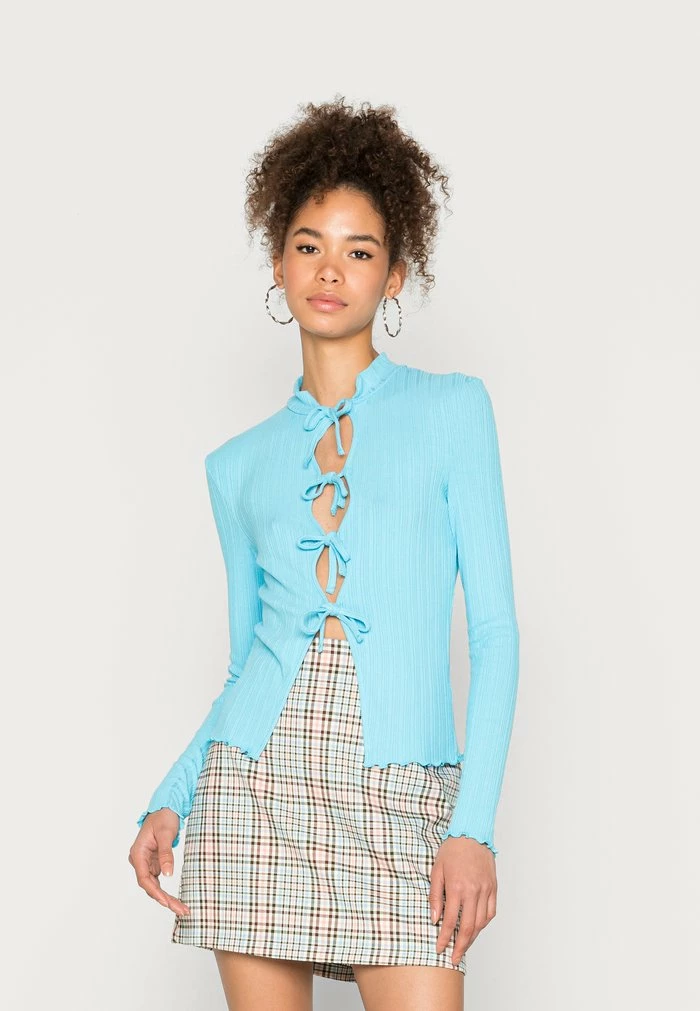 NA-KD KEYHOLE - T-shirt à Manches Longues - Blue 1 NA-KD KEYHOLE - T-shirt à Manches Longues - Blue