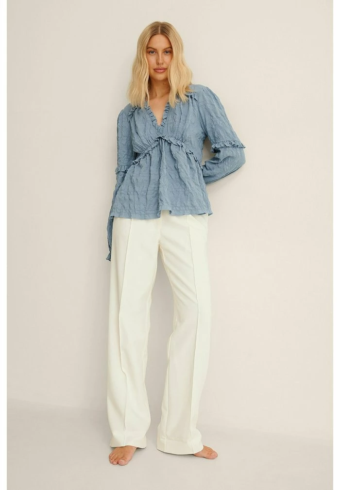 NA-KD RECYCELT STRUKTURIERTE - Blouse - Stone Blue 2 NA-KD RECYCELT STRUKTURIERTE - Blouse - Stone Blue – Image 2