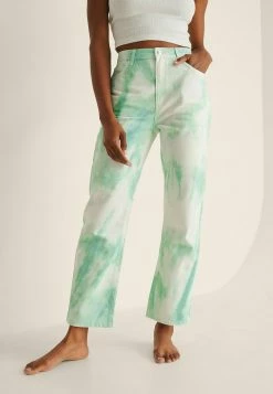 NA-KD ORGANISCH GERADE GESCHNITTENE IN BATIK-OPTIK MIT HOHER - Jean Droit - Green