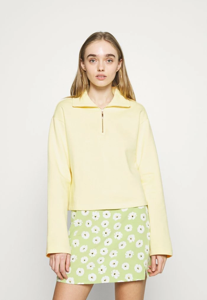 NA-KD HALF ZIP UP - Sweatshirt - Yellow 1 NA-KD HALF ZIP UP - Sweatshirt - Yellow