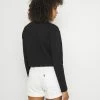NA-KD CROPPED - Sweatshirt - Black -NA-KD Soldes Magasin 442bee527fb044379c4c8c54b8597e5a