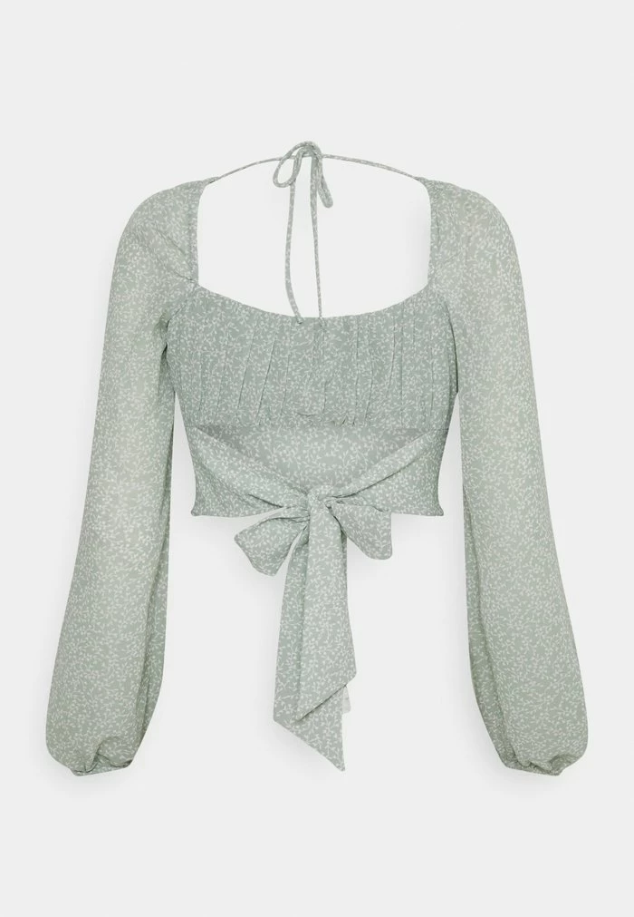 NA-KD LONG SLEEVE RUCHED DETAIL BLOUSE - Blouse - Green 2 NA-KD LONG SLEEVE RUCHED DETAIL BLOUSE - Blouse - Green – Image 2