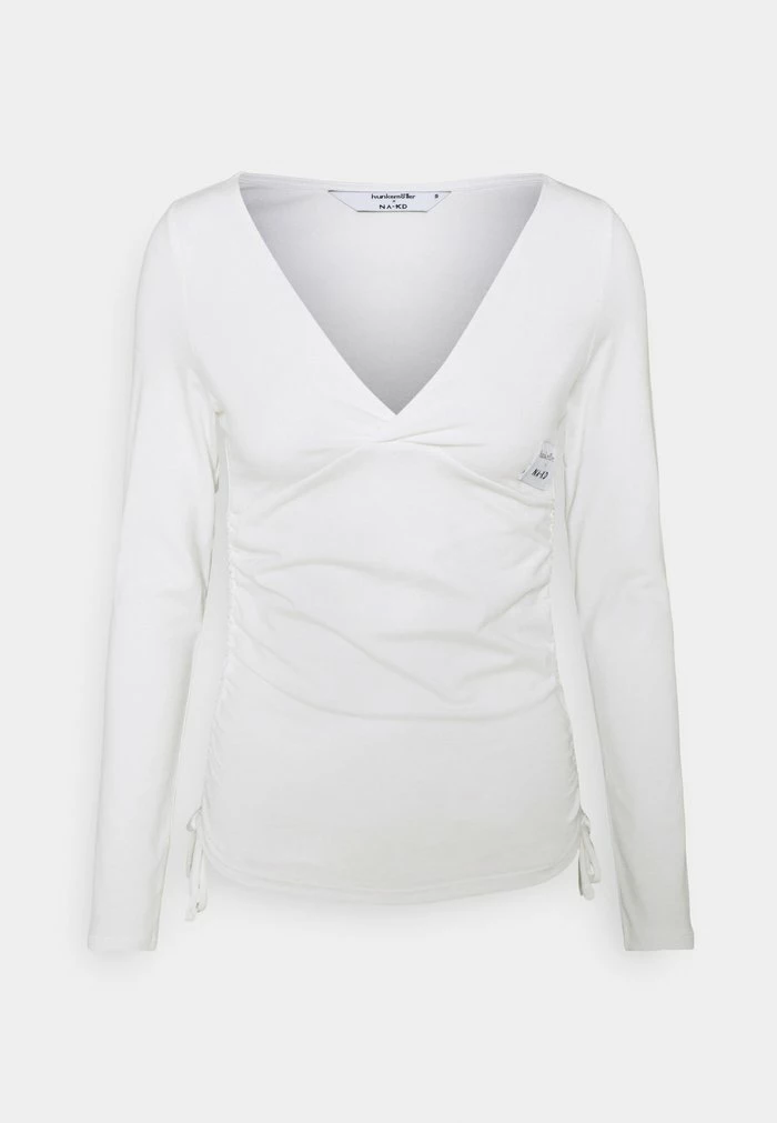 NA-KD XENIA - T-shirt à Manches Longues - Off White 6 NA-KD XENIA - T-shirt à Manches Longues - Off White – Image 6