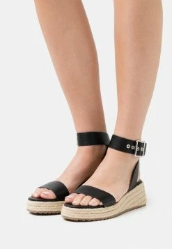 NA-KD BUCKLED PROFILE SOLE - Sandales à Plateforme - Black