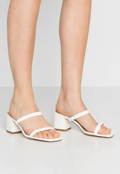 NA-KD SQUARED TWO STRAP - Mules à Talons - White