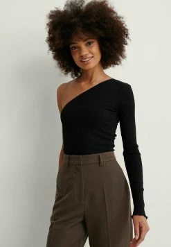 NA-KD BABYLOCK OBERTEIL EINSEITIG SCHU - T-shirt à Manches Longues - Black