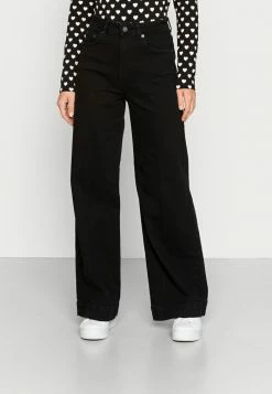 NA-KD PLEATED LONG - Jean Boyfriend - Black