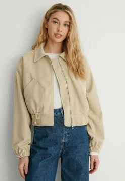 NA-KD MIT ELASTISCHEM BUND - Blouson Bomber - Light Beige