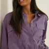 NA-KD Robe Chemise - Purple -NA-KD Soldes Magasin 50228963e59347fc91af47de31d0531d