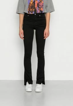 NA-KD SIDE SLIT SKINNY JEANS - Jeans Skinny - Black