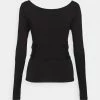 NA-KD HALTERNECK - T-shirt à Manches Longues - Black -NA-KD Soldes Magasin 511a83bf4c6844849d9c5de3c9147885