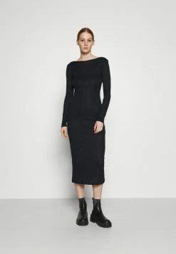NA-KD DEEP BACK MIDI DRESS - Robe Fourreau - Black