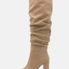 NA-KD SLOUCHY SHAFT SQUARED TOE BOOTS - Bottes à Talons Hauts - Beige -NA-KD Soldes Magasin 5136614bab1e41b5b4f58b985e30f277