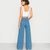 NA-KD PLEATED LONG - Jean Boyfriend - Light Blue Denim -NA-KD Soldes Magasin 51c2756cb04a4a329d83e9320dcd9171