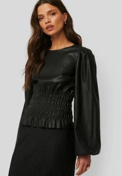 NA-KD T-shirt à Manches Longues - Black