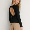 NA-KD DRAWSTRING DETAIL OPEN BACK TOP - T-shirt à Manches Longues - Black -NA-KD Soldes Magasin 5212177efb534a75ac6549eb65026839