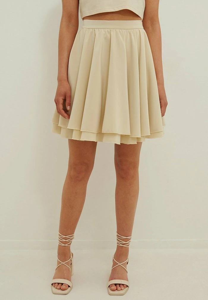 NA-KD Jupe Trapèze - Beige 4 NA-KD Jupe Trapèze - Beige – Image 4