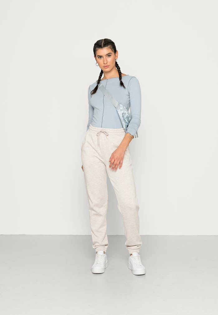 NA-KD ELASTIC DETAIL PANTS - Pantalon De Survêtement - Beige Melange 2 NA-KD ELASTIC DETAIL PANTS - Pantalon De Survêtement - Beige Melange – Image 2