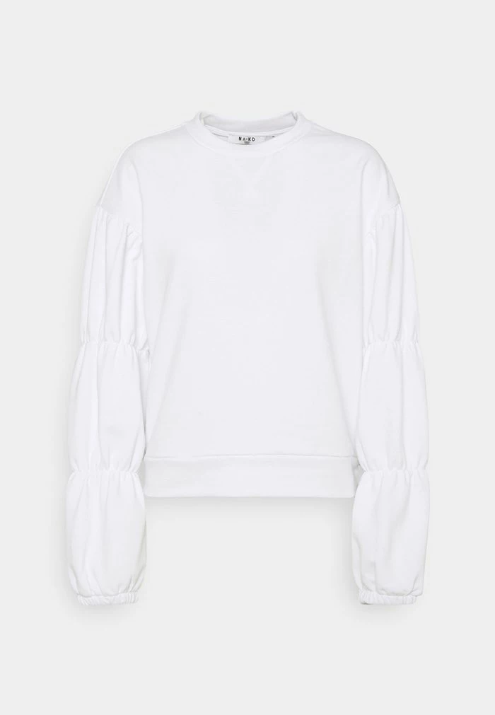 NA-KD DETAILED SLEEVE - Sweatshirt - White 5 NA-KD DETAILED SLEEVE - Sweatshirt - White – Image 5