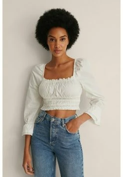 NA-KD MIT ECKIGEM KRAGEN UND SCHNÜRUNG HINTEN - Blouse - White