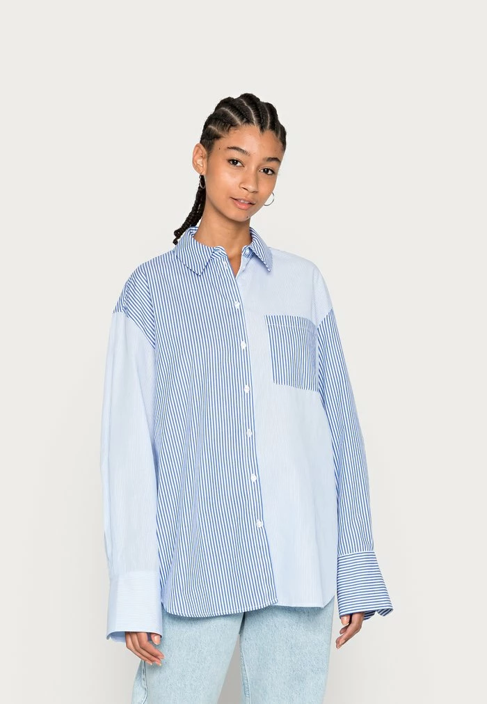 NA-KD OVERSIZED SHIRT - Chemisier - Blue 1 NA-KD OVERSIZED SHIRT - Chemisier - Blue