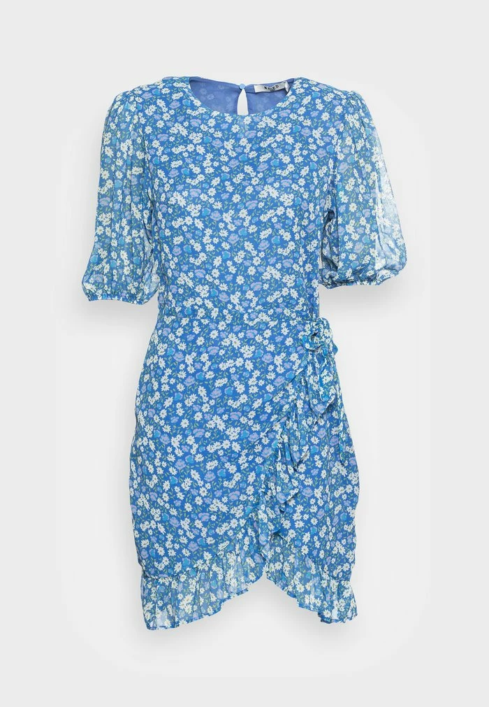 NA-KD FRILLED DRESS - Robe De Jour - Blue 4 NA-KD FRILLED DRESS - Robe De Jour - Blue – Image 4