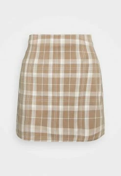 NA-KD LINE SKIRT - Minijupe - Beige