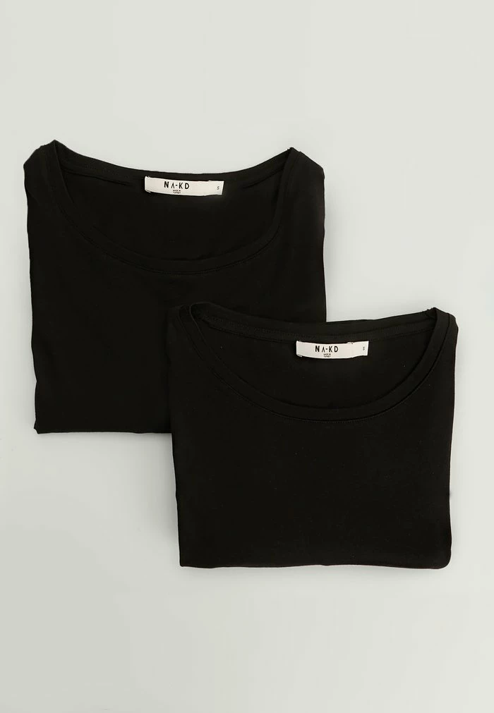 NA-KD 2-PACK ORGANIC OVERSIZED - T-shirt Basique - Black/black 3 NA-KD 2-PACK ORGANIC OVERSIZED - T-shirt Basique - Black/black – Image 3