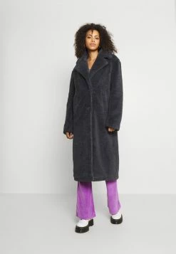NA-KD TEDDY COAT - Manteau Classique - Dark Blue