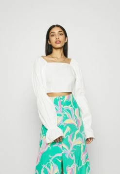 NA-KD CROPPED BLOUSE - Blouse - White