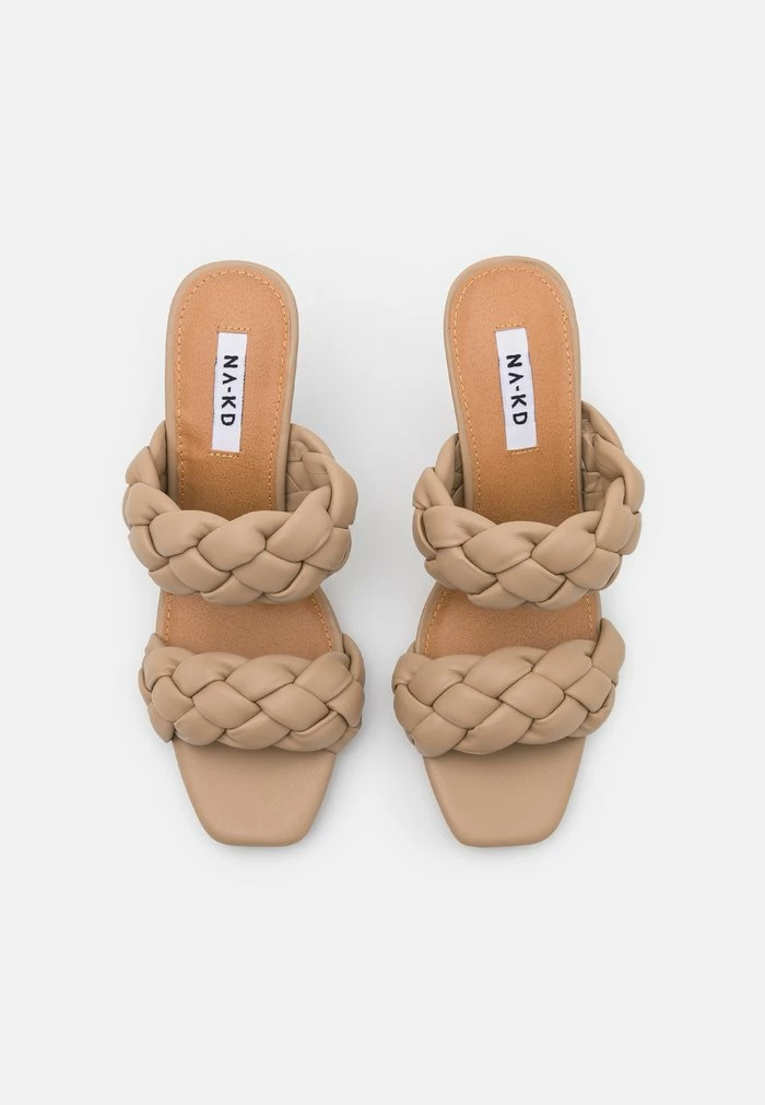 NA-KD BRAIDED WEDGE MULES - Mules à Talons - Beige 6 NA-KD BRAIDED WEDGE MULES - Mules à Talons - Beige – Image 6