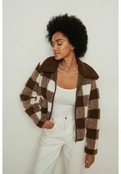 NA-KD KARIERTE - Veste Polaire - Brown White