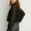 NA-KD VOLUMINÖS - Blouse - Black -NA-KD Soldes Magasin 5fb2069a43bf46ddbaf16b477a974491
