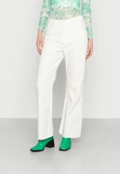 NA-KD WIDE LEG RAW HEM - Jean Boyfriend - Ecru