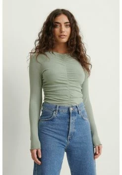 NA-KD RIPP MIT RÜSCHEN - T-shirt à Manches Longues - Khaki