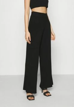 NA-KD X ZALANDO EXCLUSIVE SOFT RIBBED PANTS - Pantalon Classique - Black