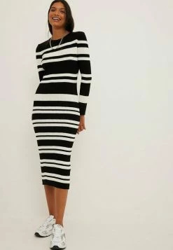 NA-KD Robe Fourreau - Black White