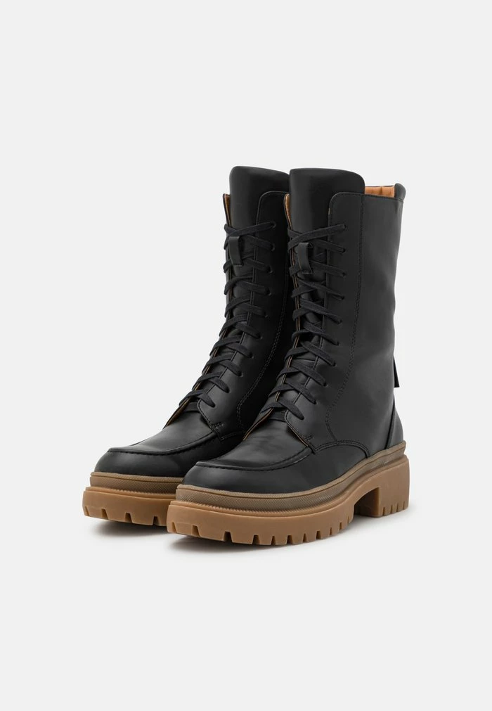 NA-KD SLIM LACE UP BOOTS - Bottines à Plateau - Jet Black 3 NA-KD SLIM LACE UP BOOTS - Bottines à Plateau - Jet Black – Image 3