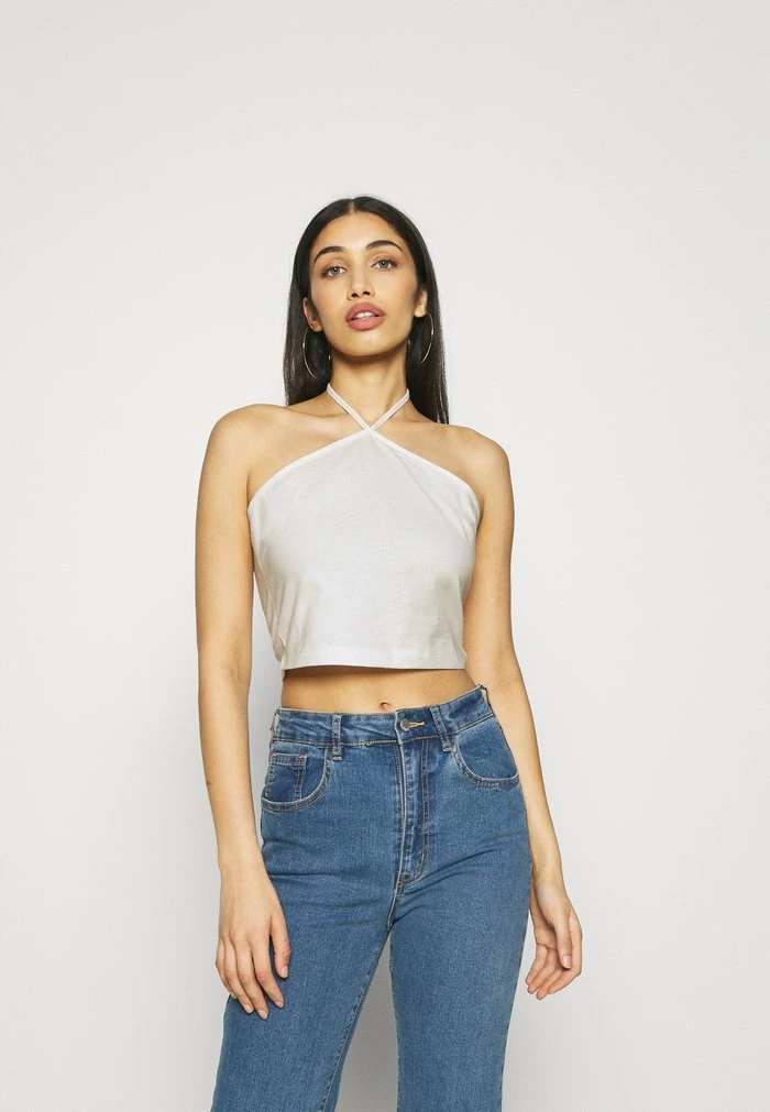 NA-KD HALTERNECK - Débardeur - White 1 NA-KD HALTERNECK - Débardeur - White